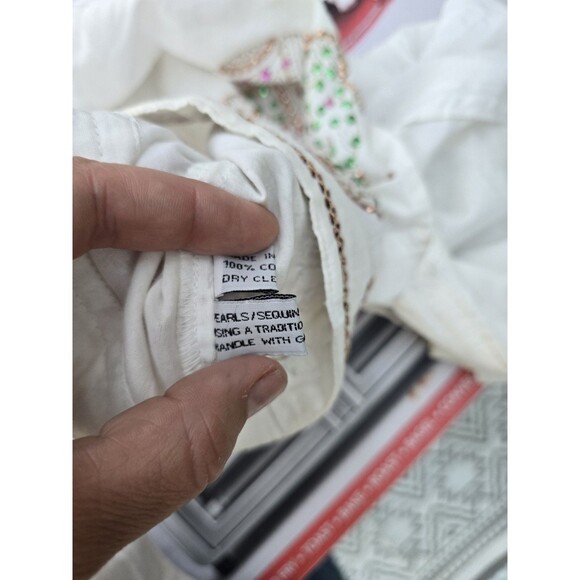 Juliet Dunn London Embroidered Elephant Romper One Size Boho Resortwear India - Picture 12 of 12